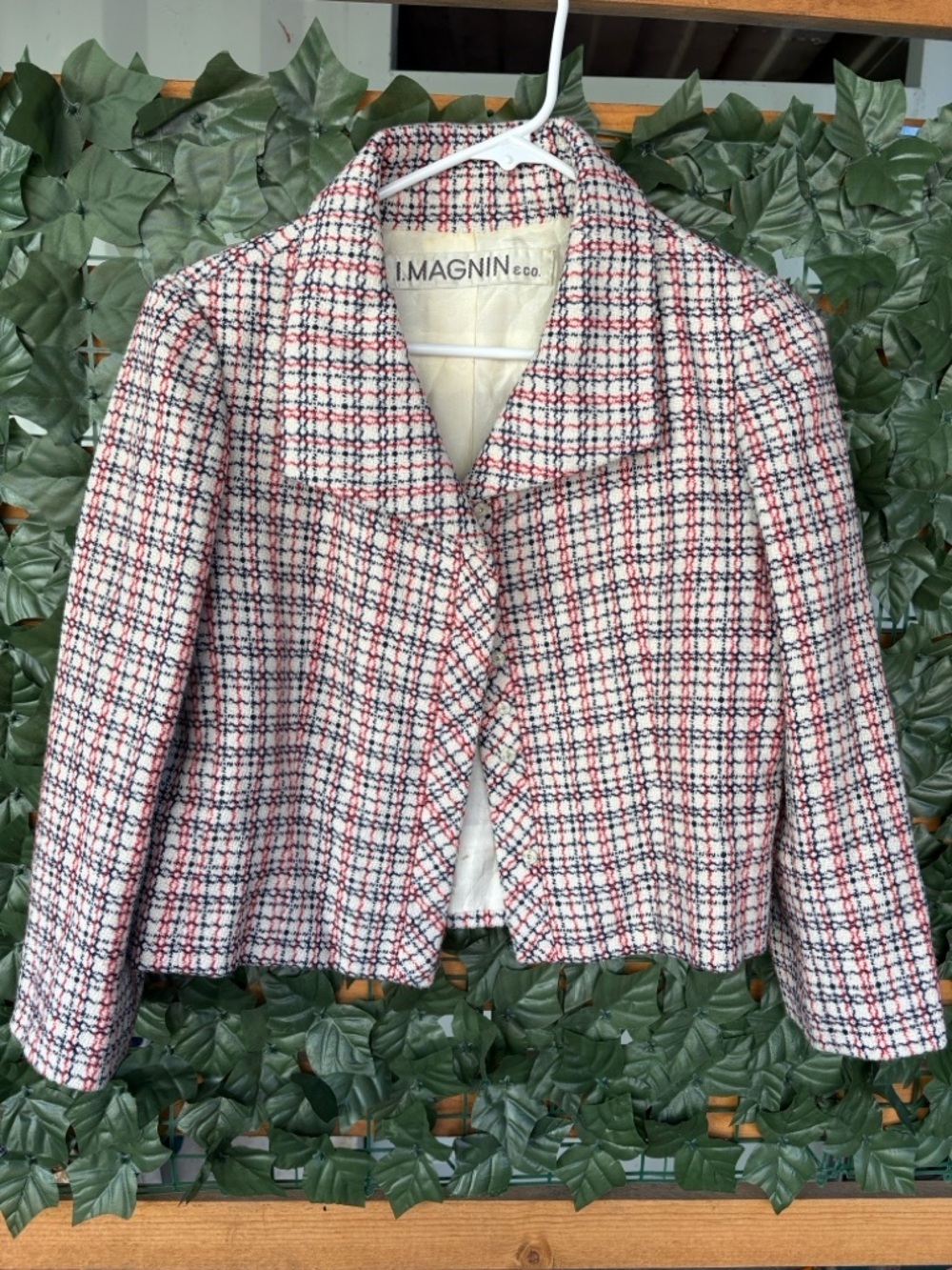 “I. Magnin & Co Tweed Jacket Women’s Vintage Chanel Style Cropped Blazer”